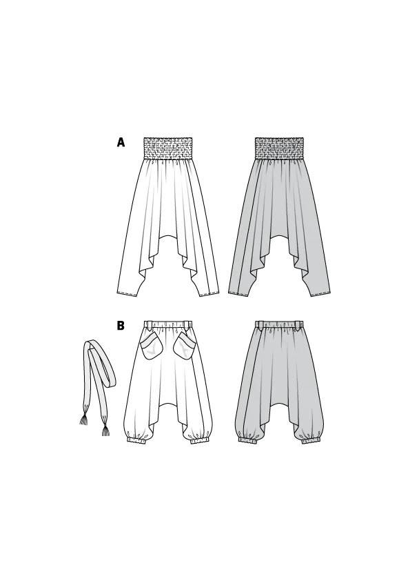 BD6316 Harem pants sewing pattern