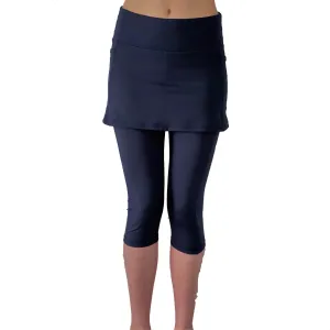 Blueberry Skirted Capris Leggings with Pockets