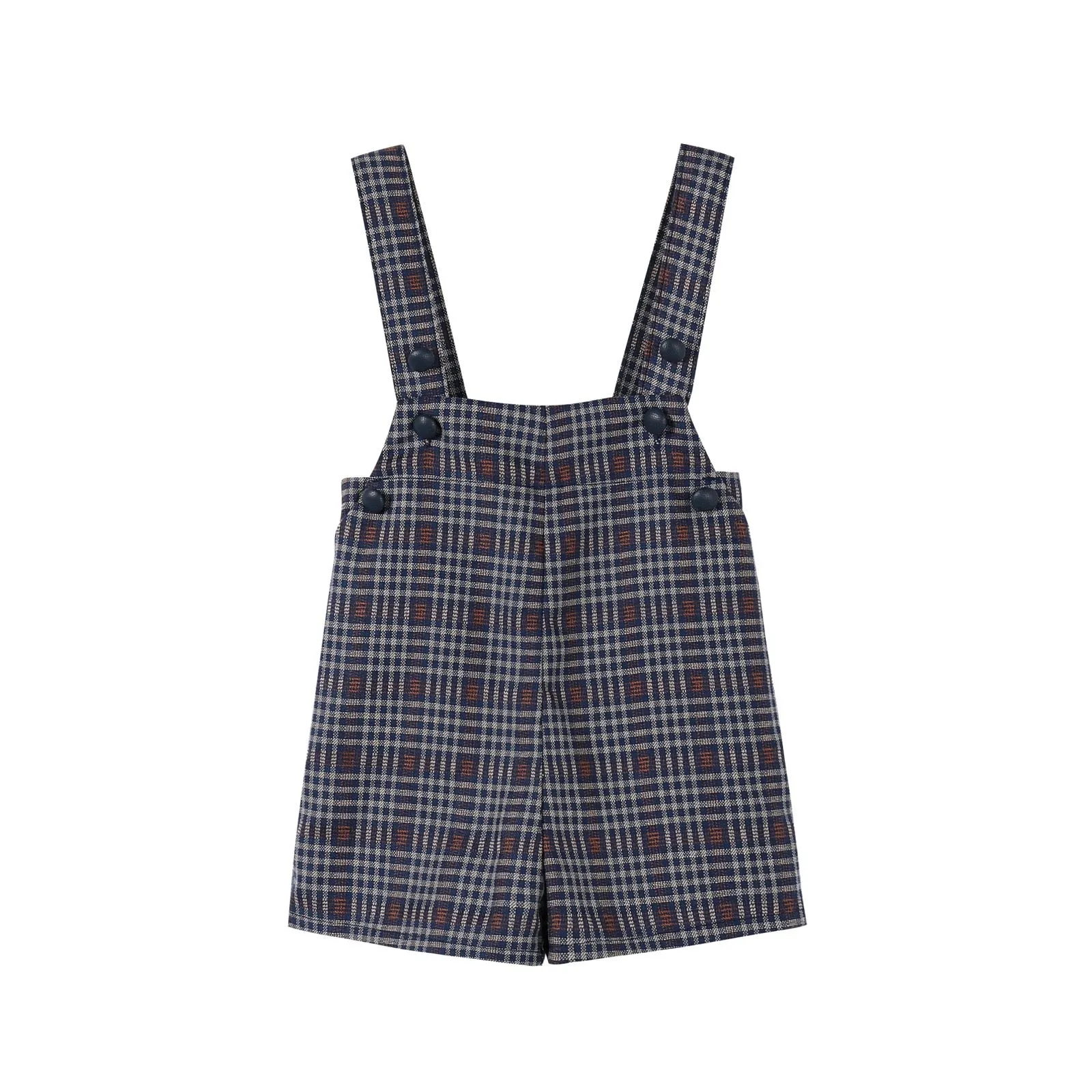 Boys Plaid Overalls