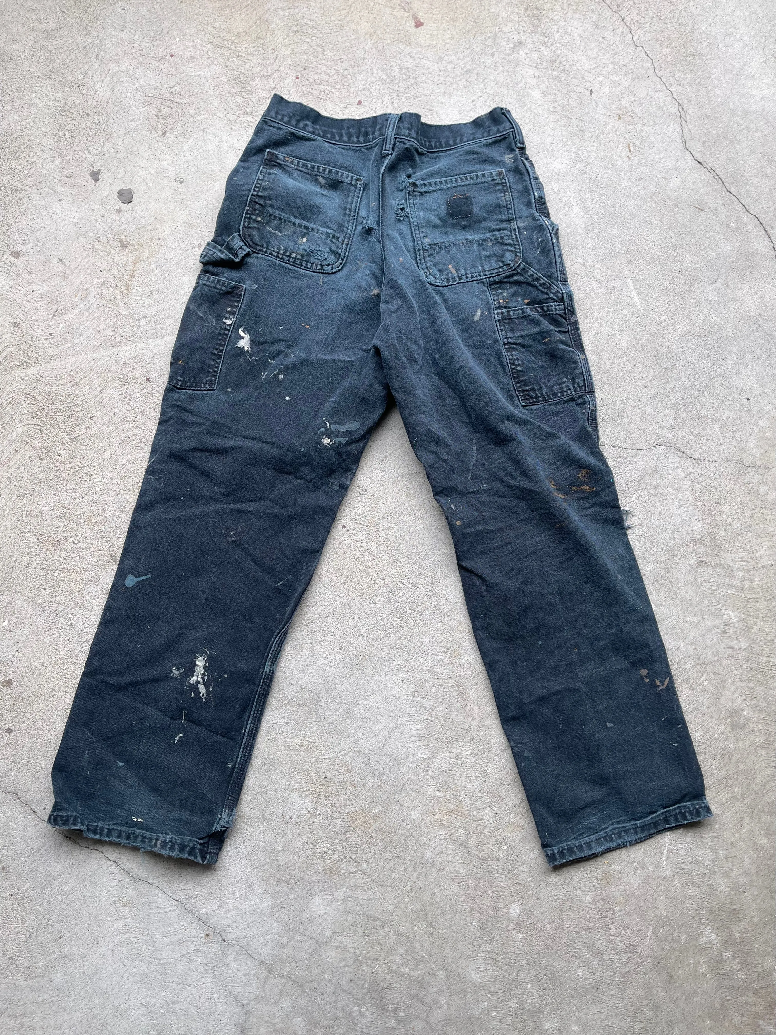 Carhartt Double Knee Canvas Workpant in BLUE/BLACK- 28" W