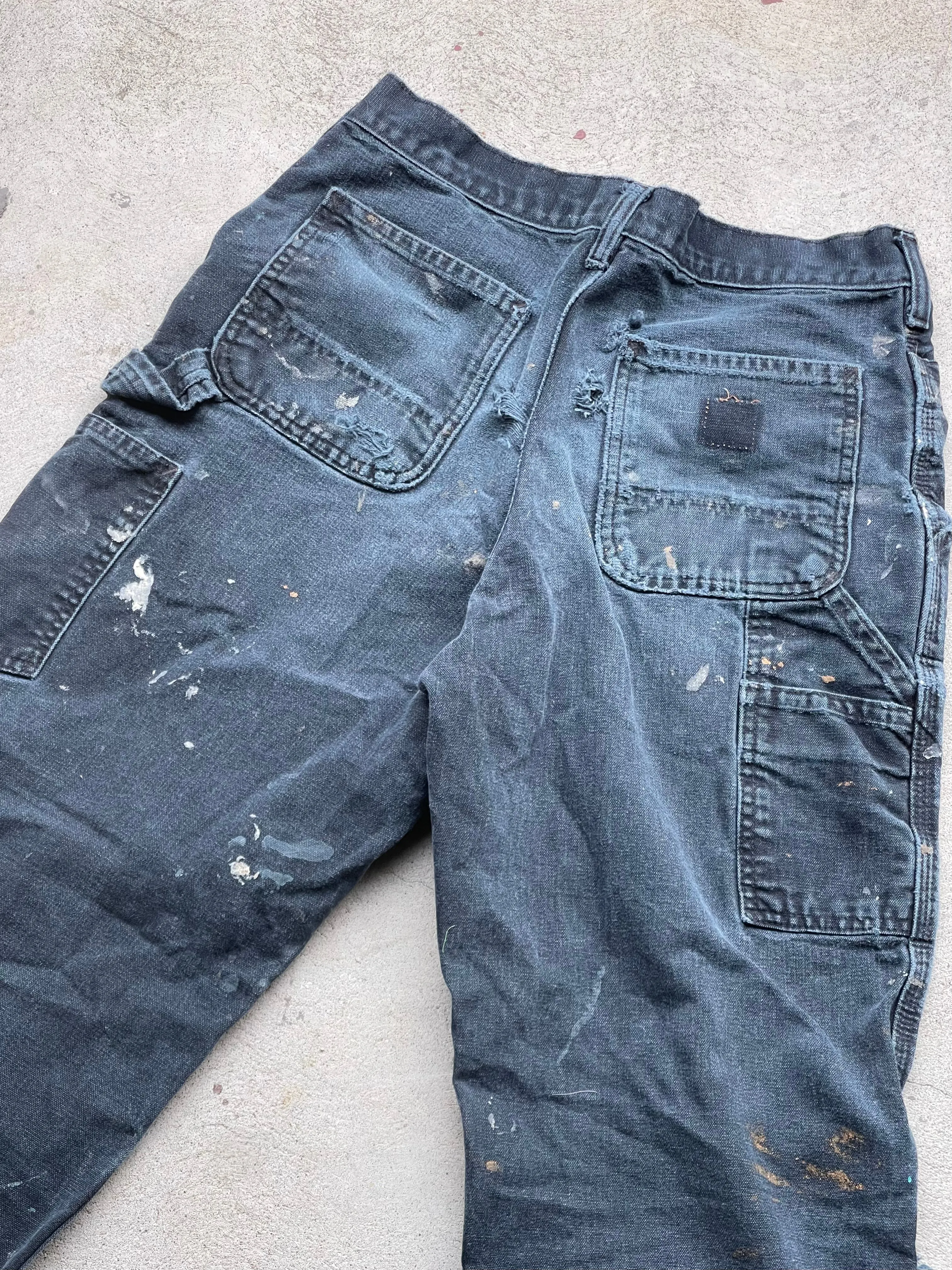 Carhartt Double Knee Canvas Workpant in BLUE/BLACK- 28" W