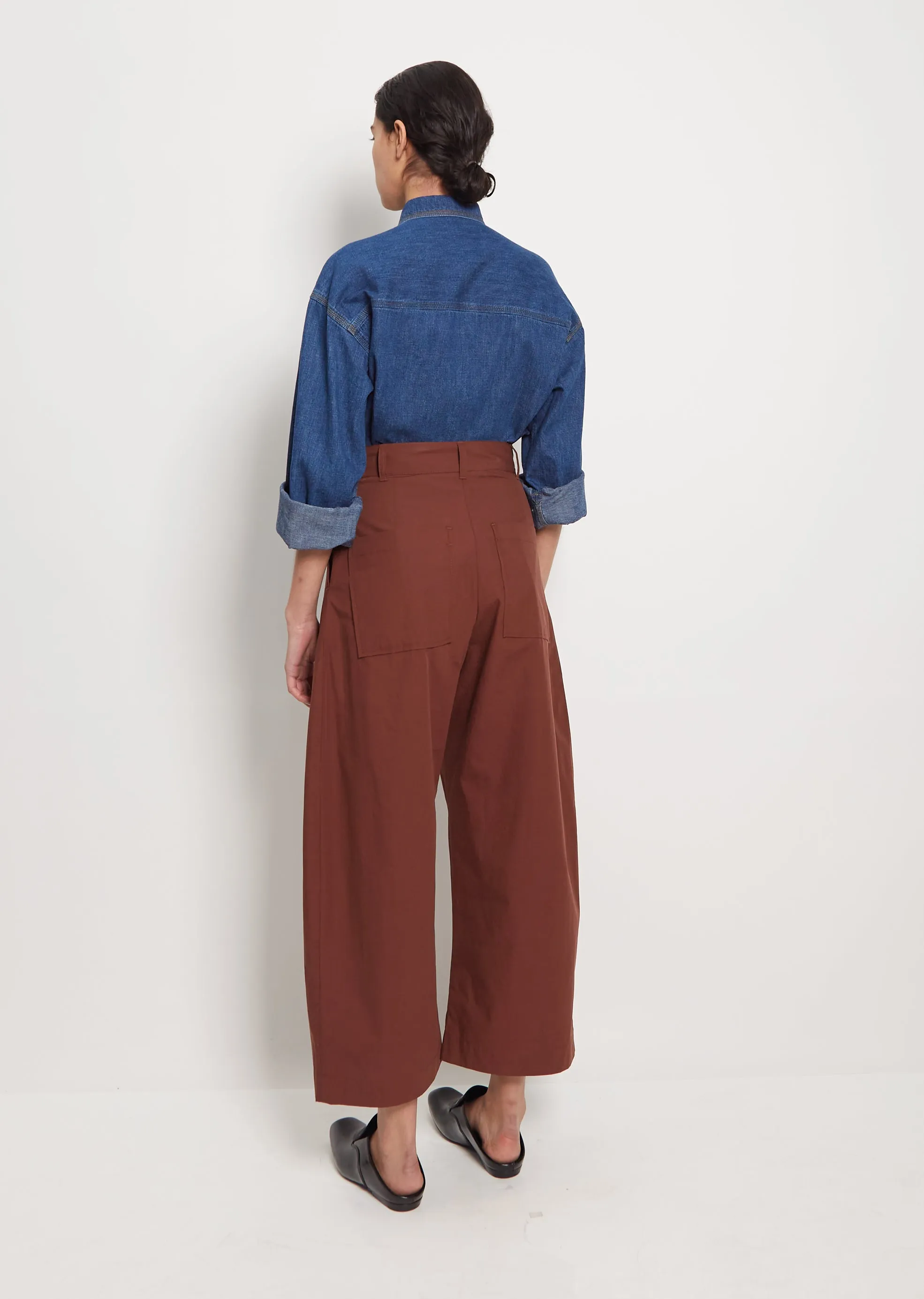 Chalco Crop Cotton Pant — Chestnut