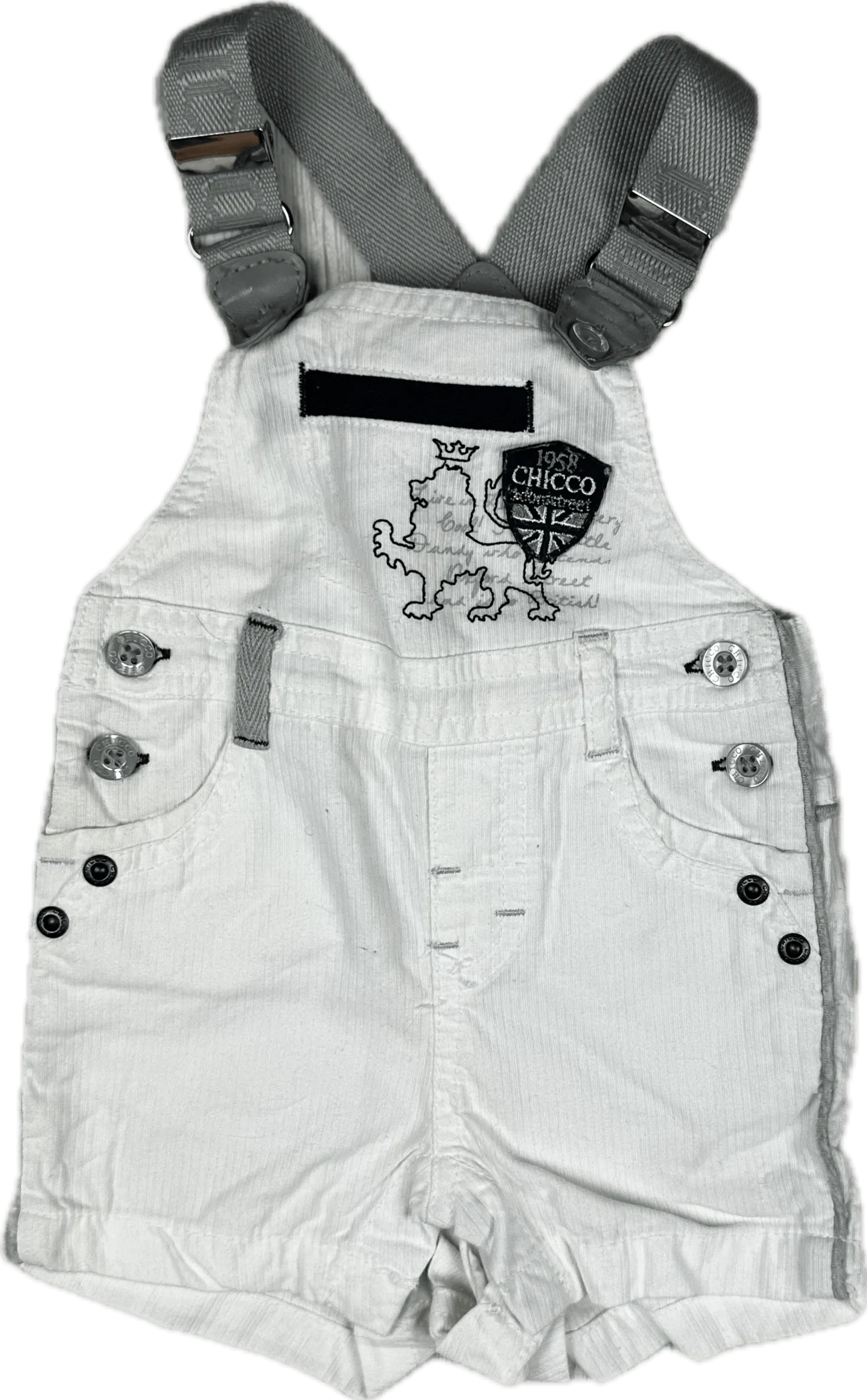 Chicco Bib & Brace Short Overalls - Size 3/6M