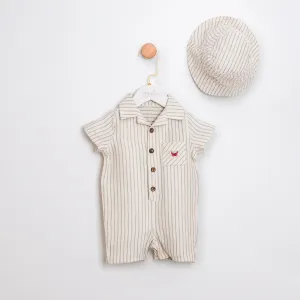 Coastal Stripe Romper with Hat