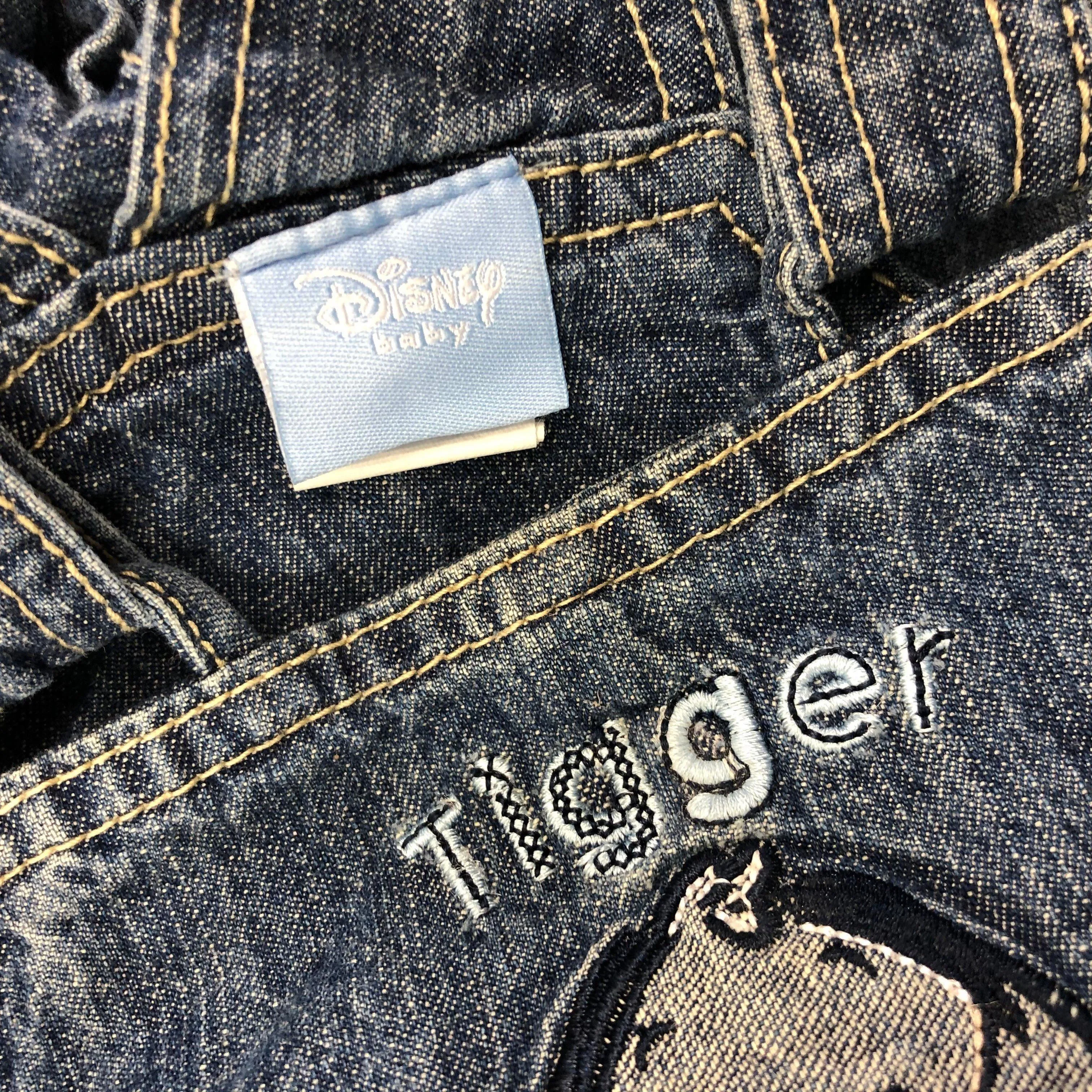 Disney Embroidered 'Tigger' Bib & Brace Denim Overalls - Size 0 or 9M