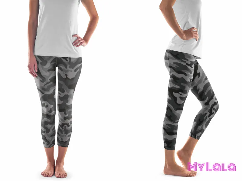 EC2 Pocketed Yoga Softy Capri 24-32 (Black Camo)