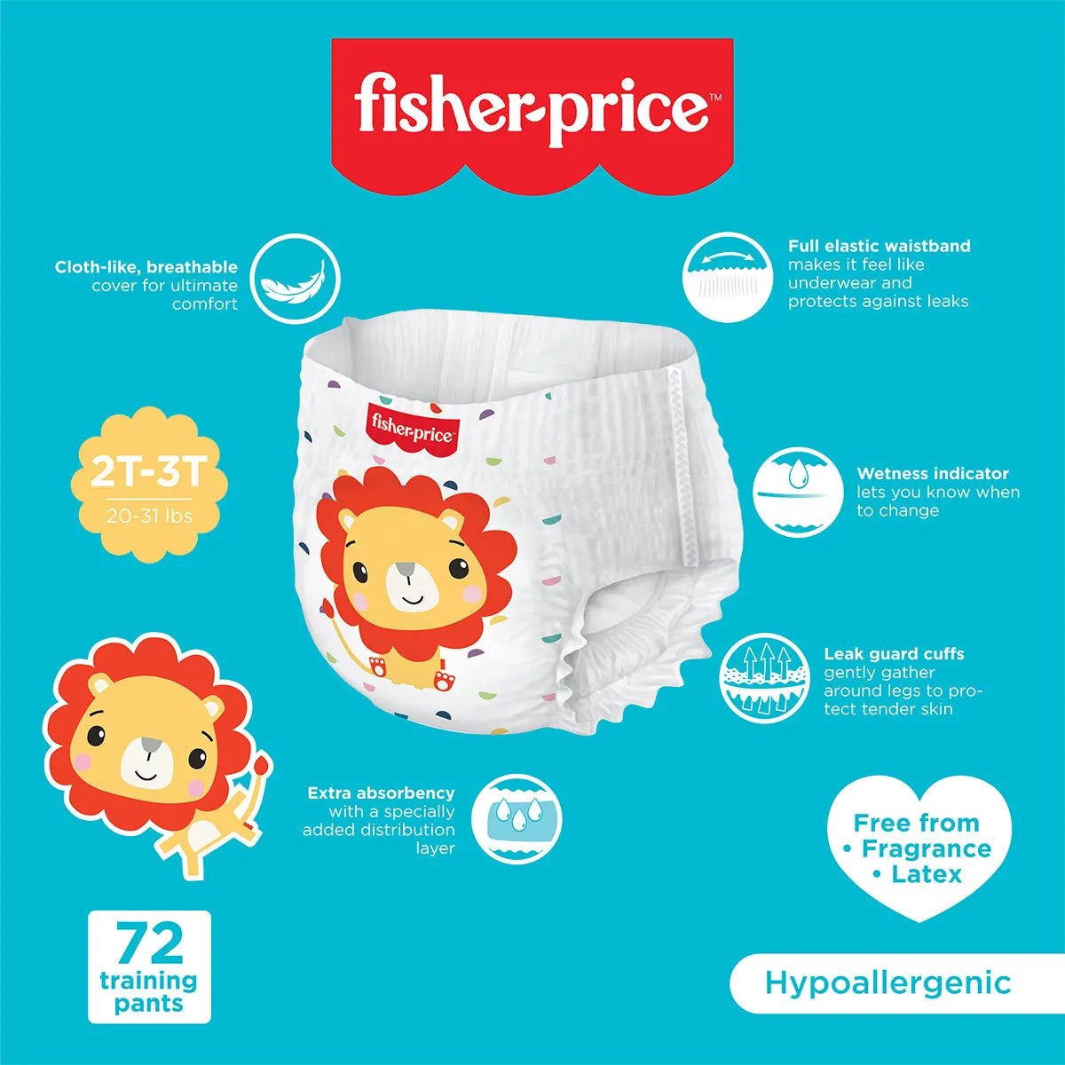 Fisher-Price Training Pants | 2T3T Boy - 72 Counts