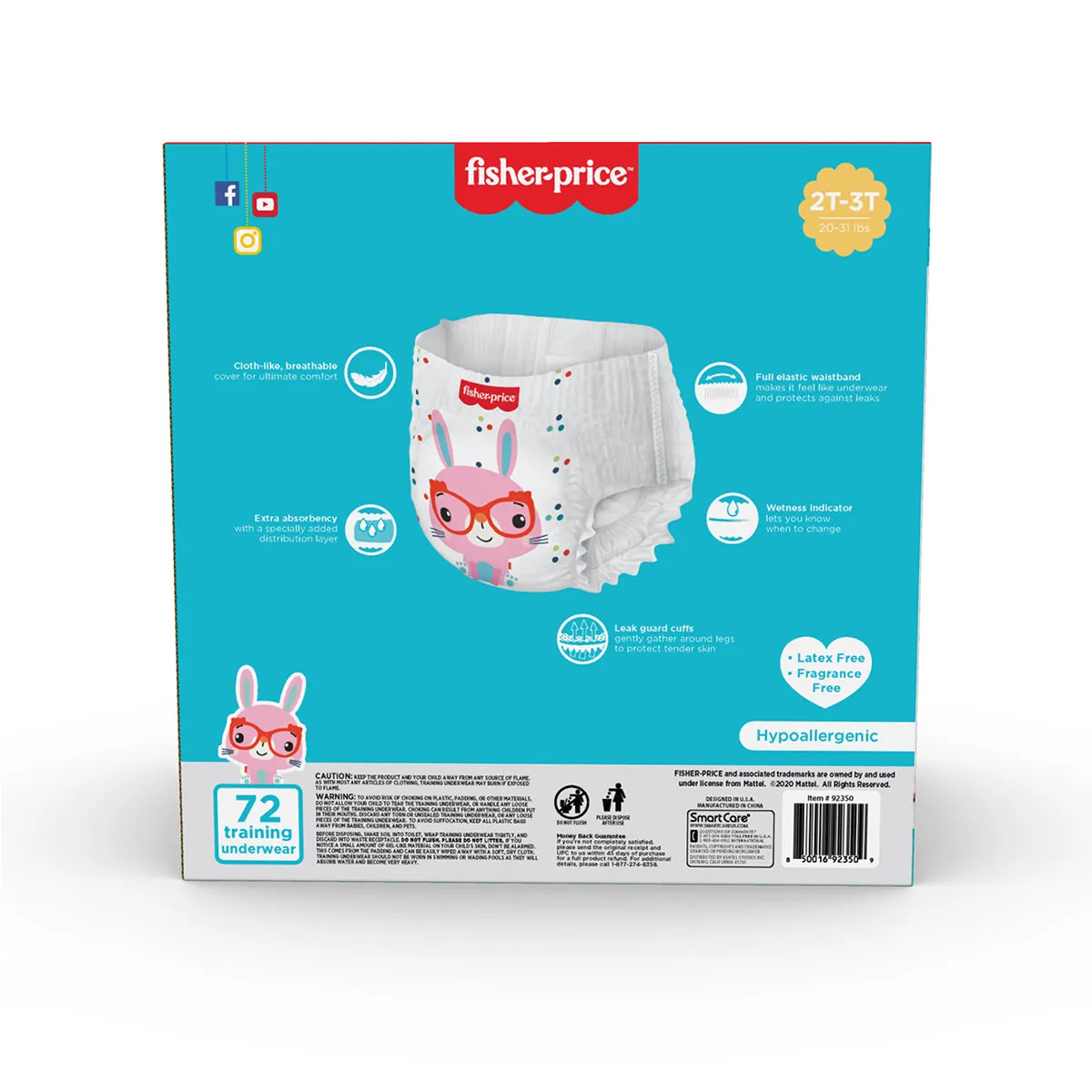 Fisher-Price Training Pants | 2T3T Girl - 72 Counts
