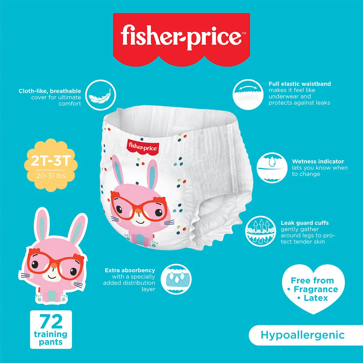 Fisher-Price Training Pants | 2T3T Girl - 72 Counts