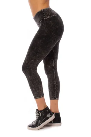Hard Tail Forever - Flat Waist Capri (W-374, Black Mineral Wash MW6)