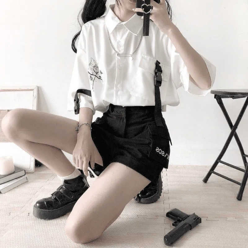 Kawaii Printed Shirt And Shorts Two-Piece Set