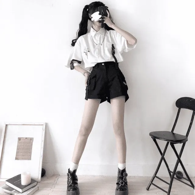 Kawaii Printed Shirt And Shorts Two-Piece Set