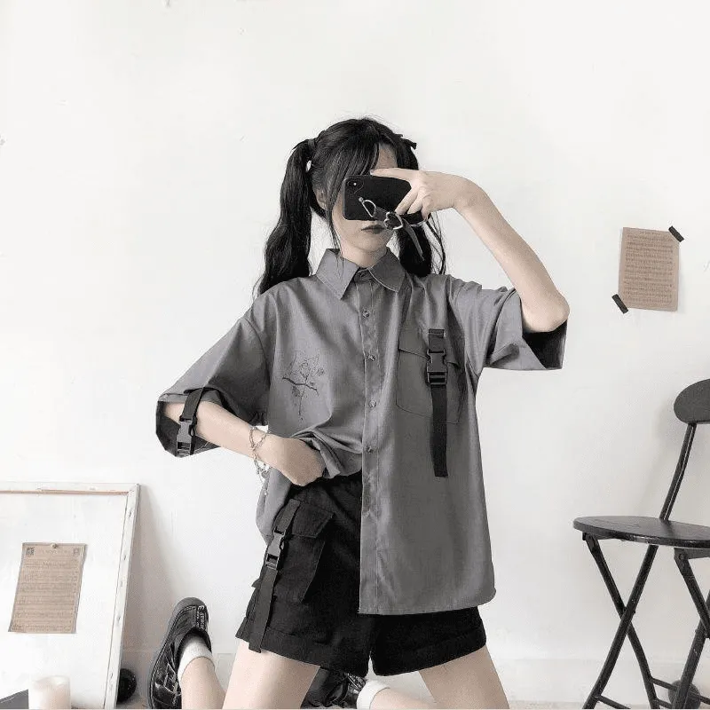 Kawaii Printed Shirt And Shorts Two-Piece Set