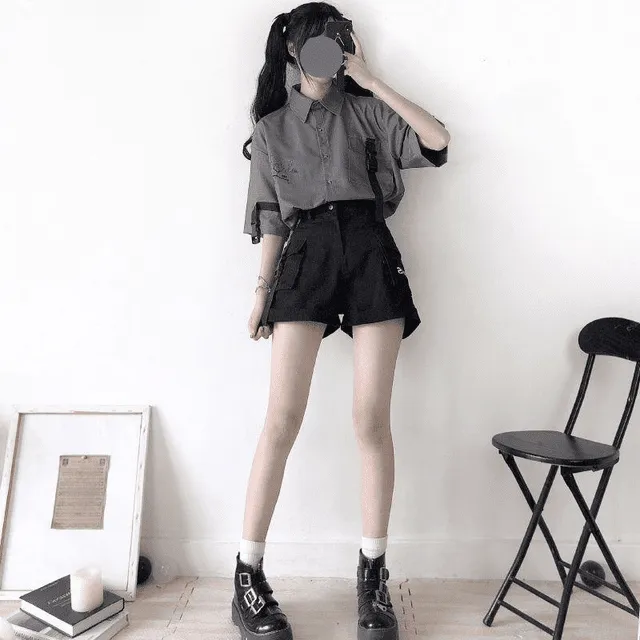 Kawaii Printed Shirt And Shorts Two-Piece Set