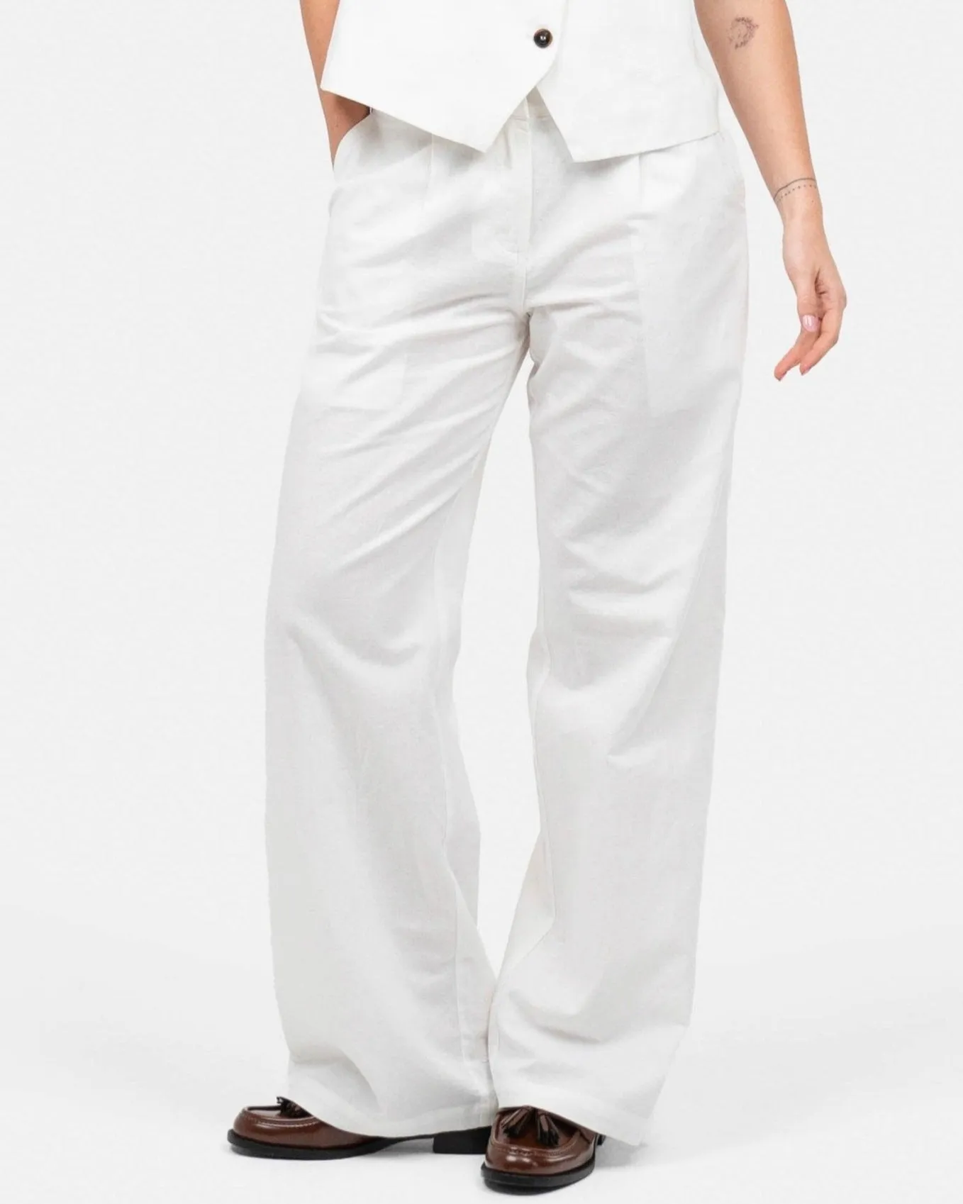 Linen Suit Pants White