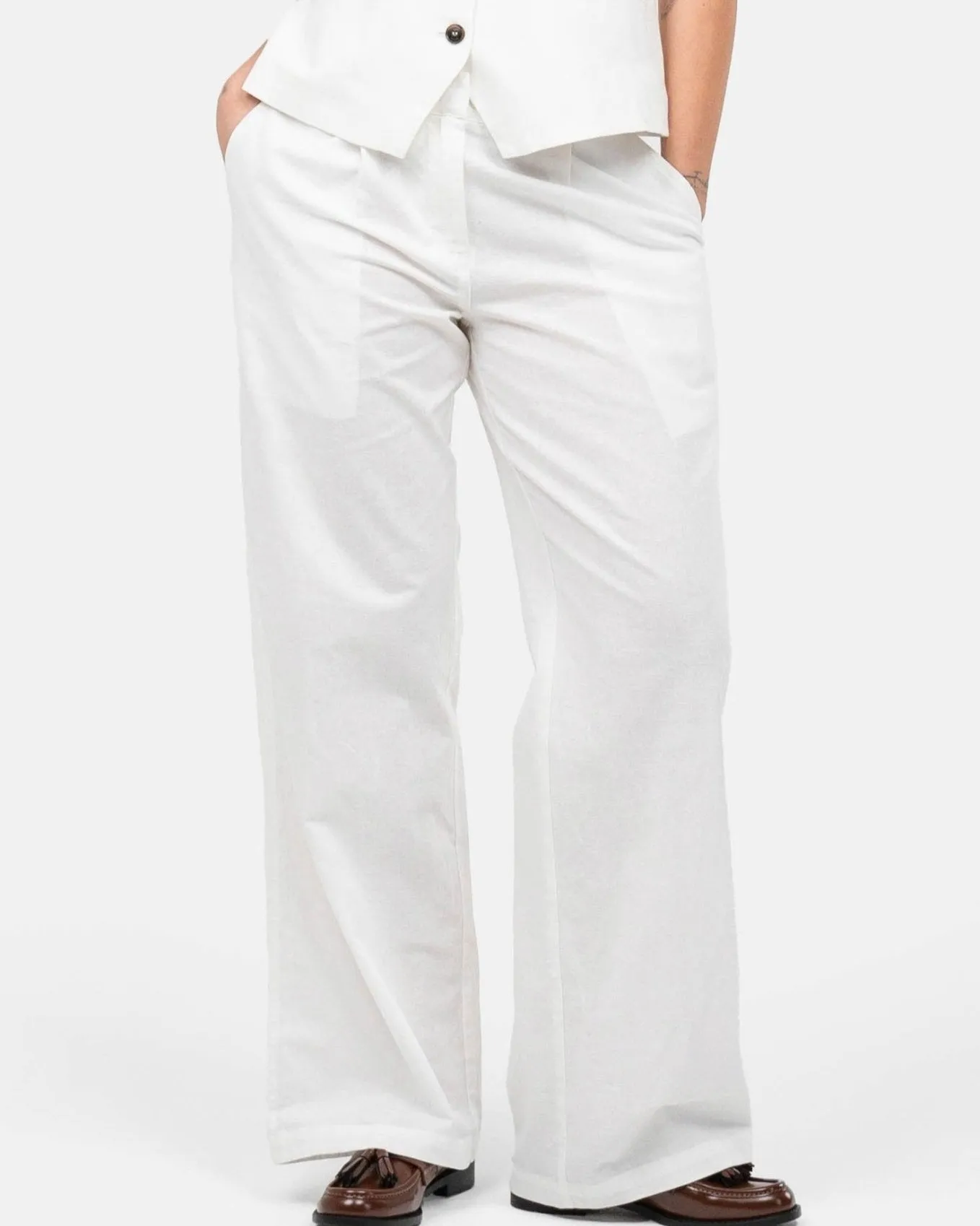 Linen Suit Pants White