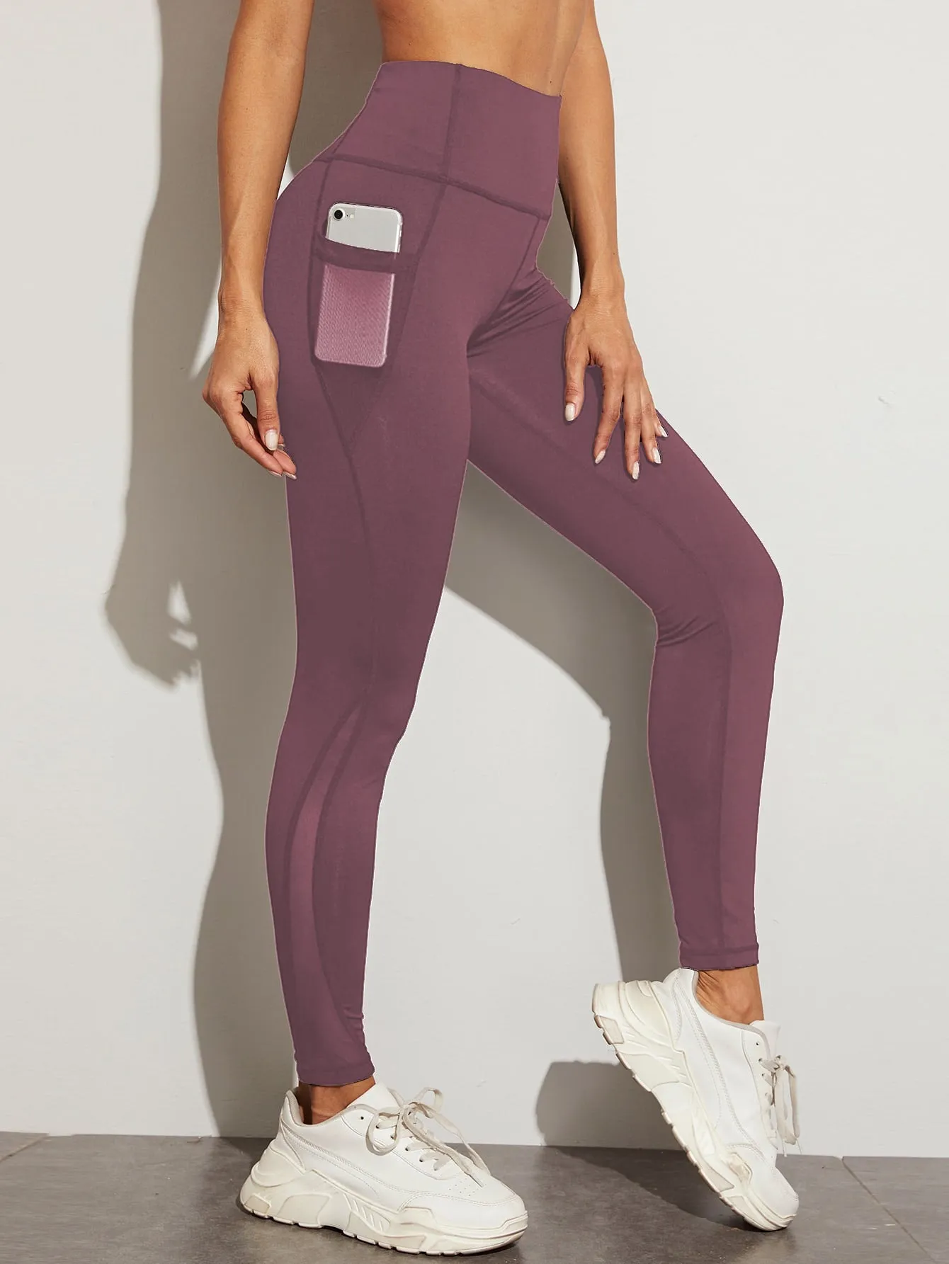 Mesh Panel with Side Pocket Leggings