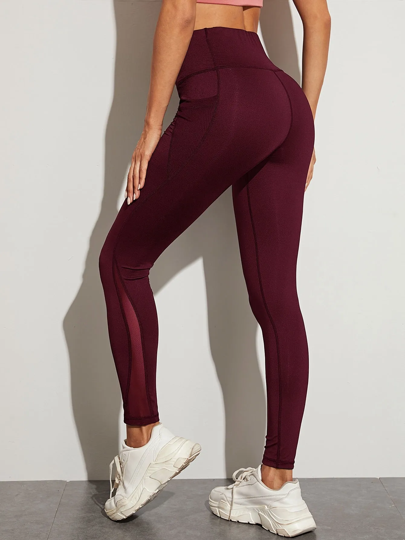 Mesh Panel with Side Pocket Leggings