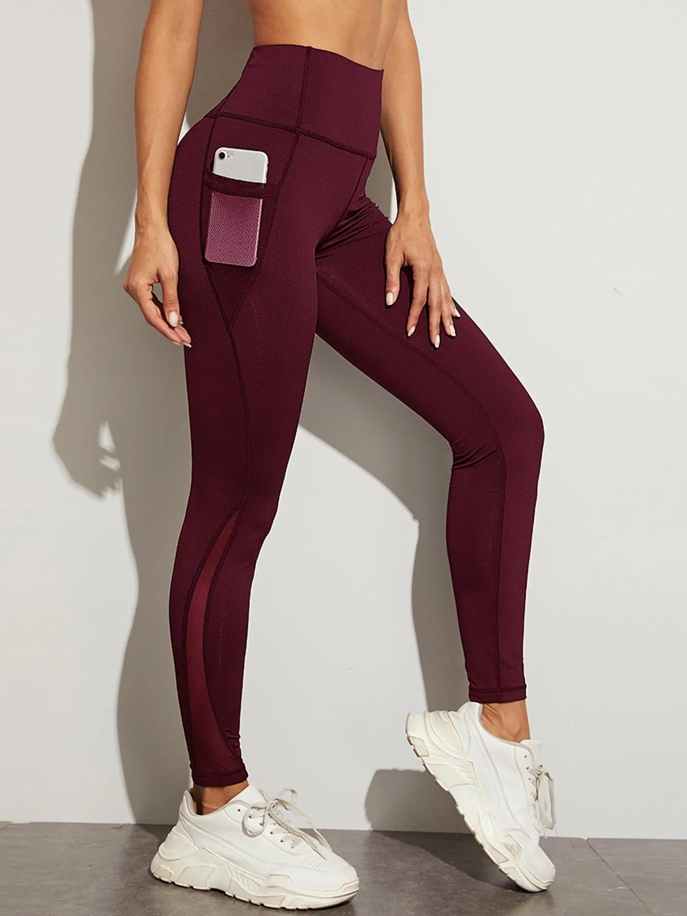 Mesh Panel with Side Pocket Leggings