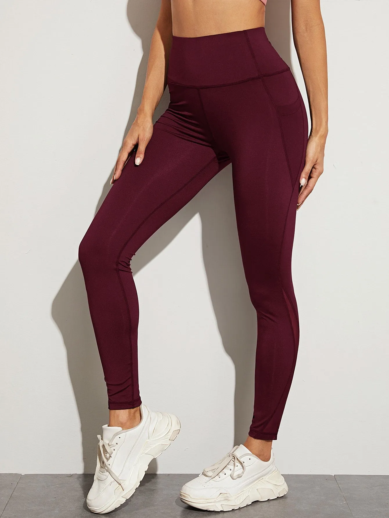 Mesh Panel with Side Pocket Leggings