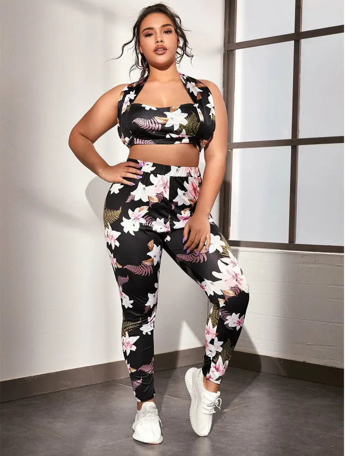 Plus Size Casual Printing  Women Suit