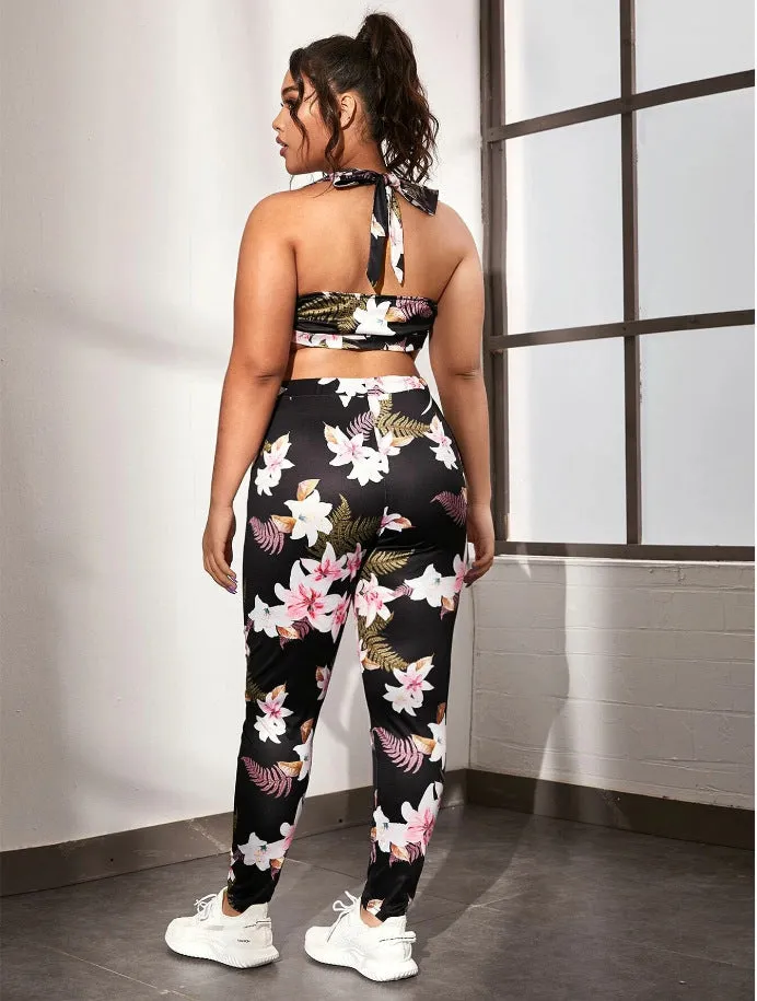 Plus Size Casual Printing  Women Suit