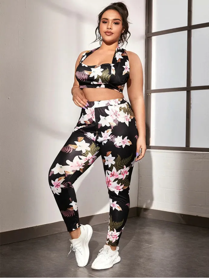 Plus Size Casual Printing  Women Suit