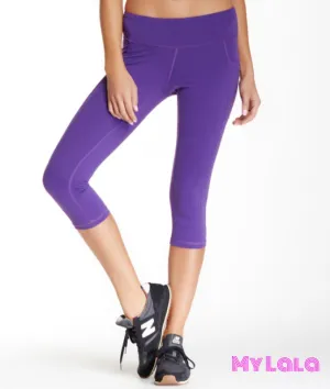 Pocketed Yoga Softy Capri OS (Purple)
