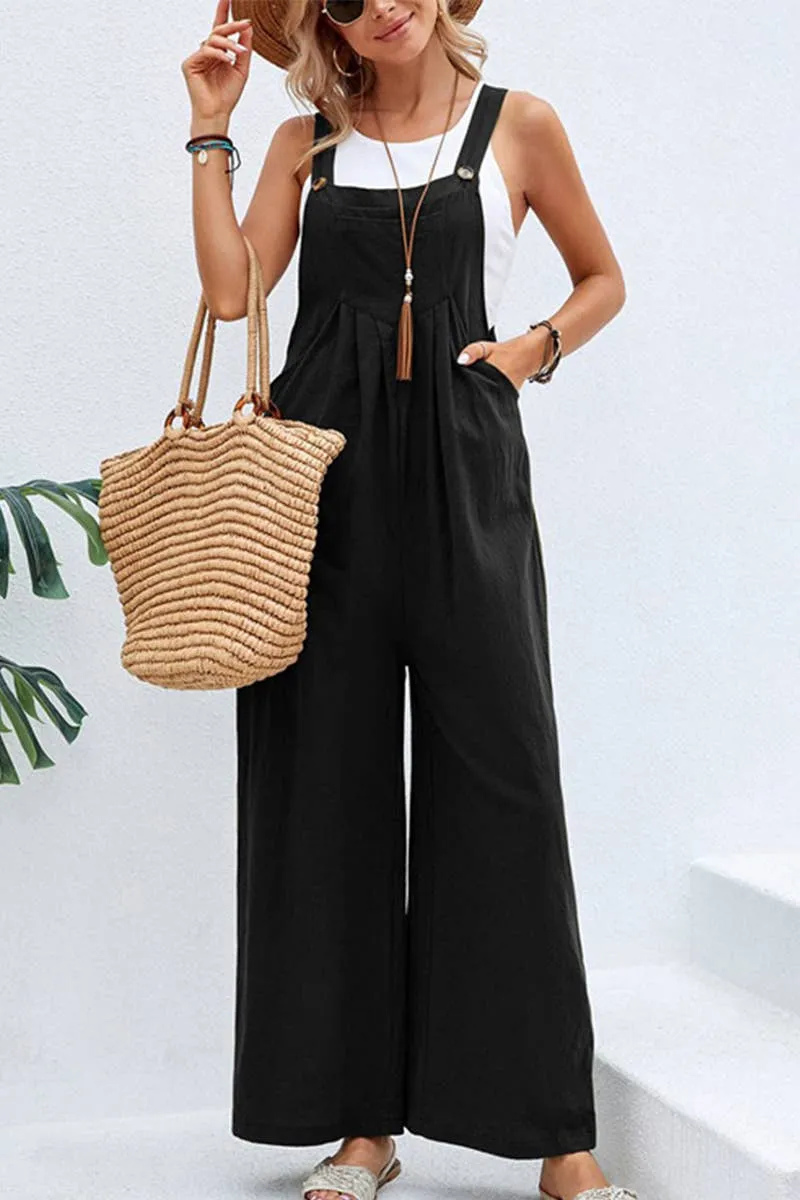 Solid Overalls in Black & Navy