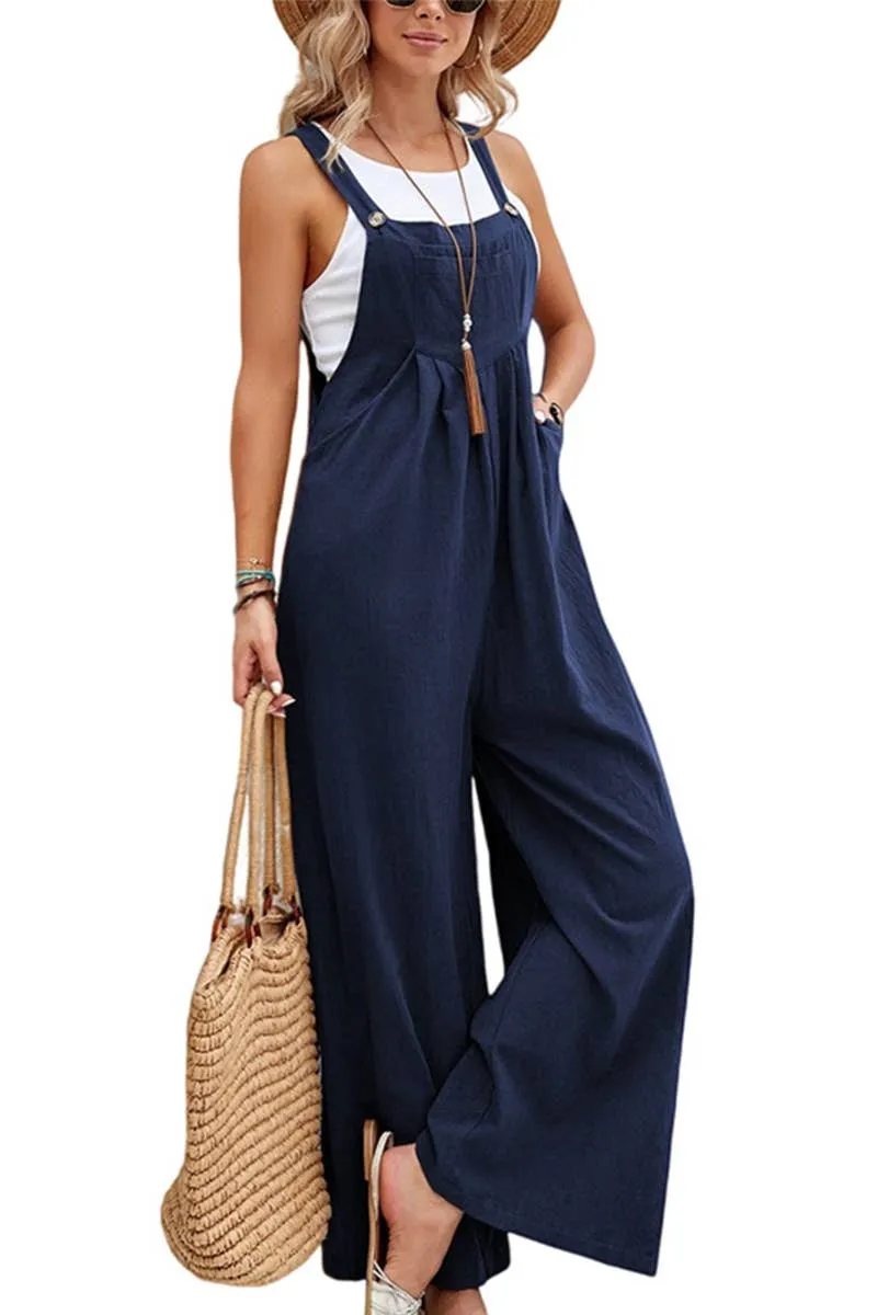 Solid Overalls in Black & Navy