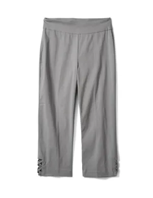 Superstretch Pull On Capri Pant With Criss Cross Rivet Hem Detail