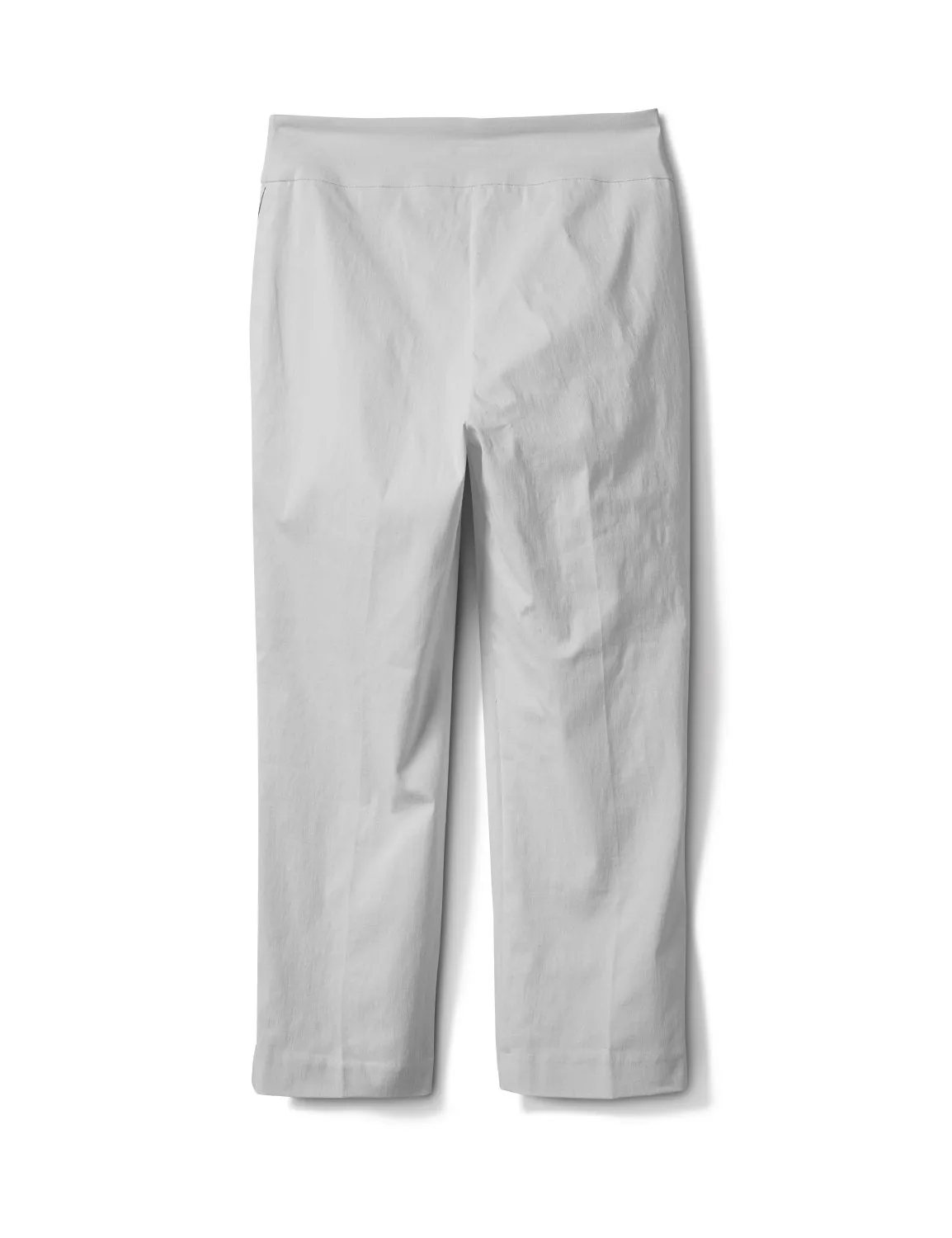 Superstretch Pull On Capri Pant With Tabs And Grommet Trim Hem Detail