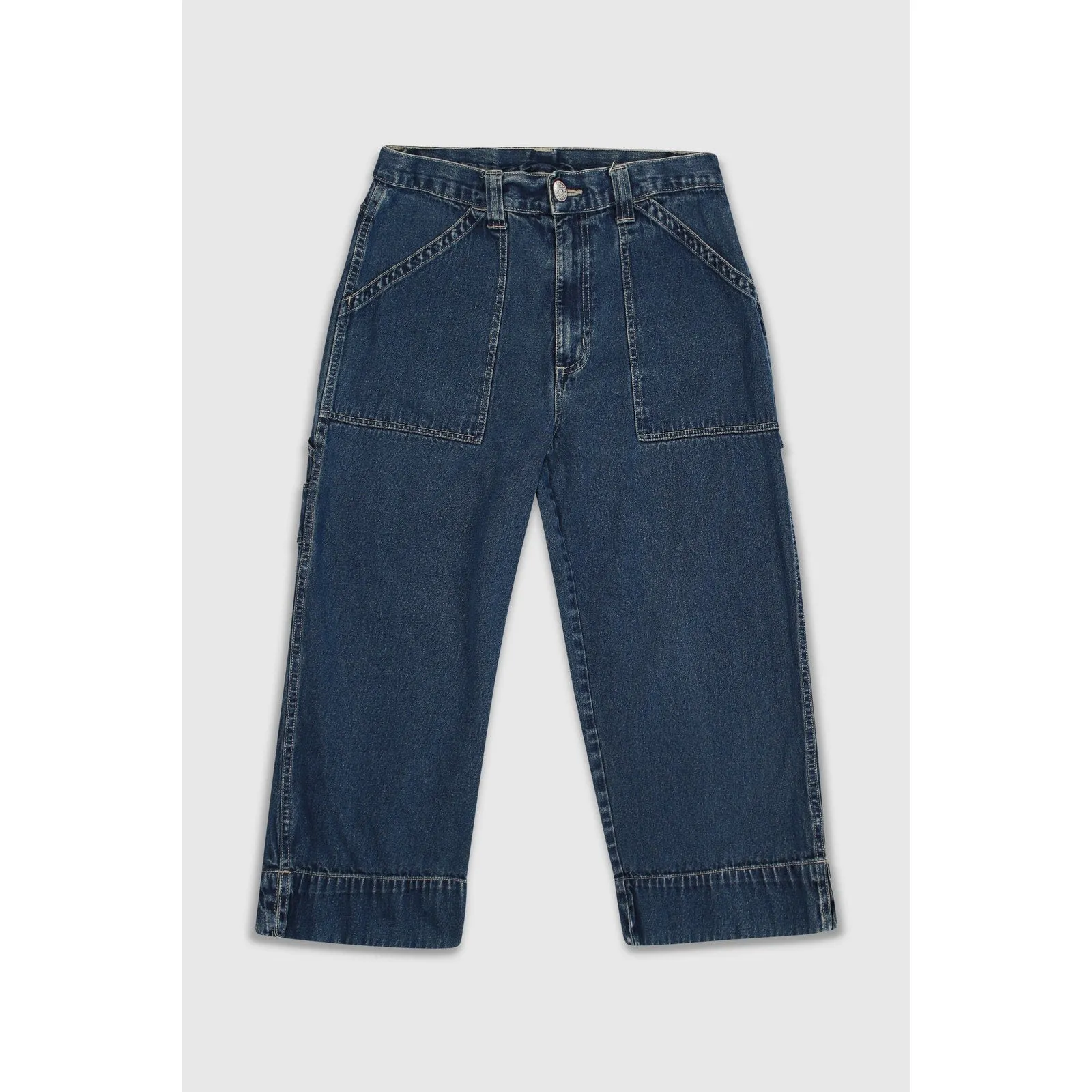 Vintage 90s Cargo Dark Wash Denim Capris