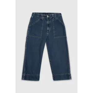 Vintage 90s Cargo Dark Wash Denim Capris