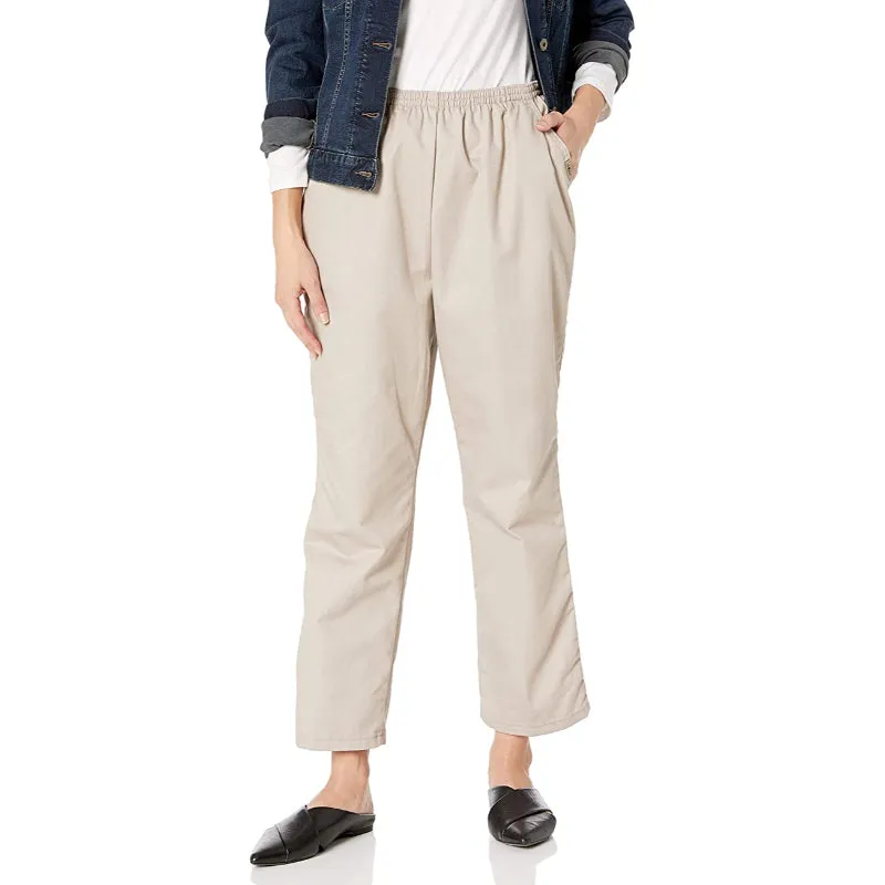 Women Cotton Pull-On Pant With Elastic Waist